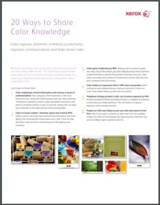 20 Ways to Share Color Knowledge fact sheet 