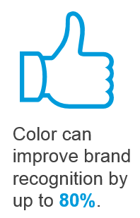 Color can improve brand recognition by up to 80%.